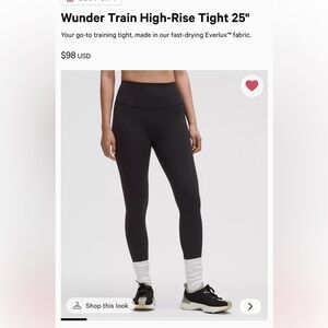 Lululemon Wundertrain High Rise Legging 25” in Black